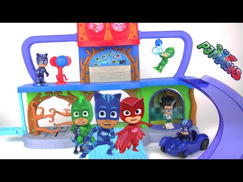玩pj masks 小小蒙面俠 睡衣小英雄 蒙面睡衣俠 基本總部 玩具開箱